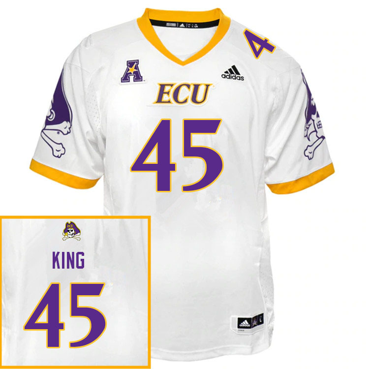 Men #45 Devon King ECU Pirates College Football Jerseys Sale-White